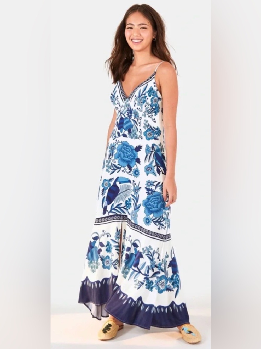 Farm Rio Tropical Tiles Maxi Dress